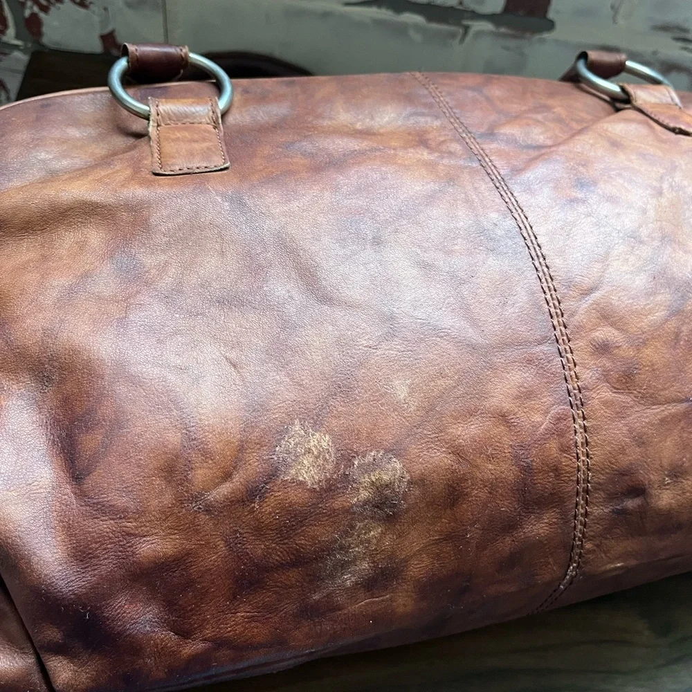 Vintage Steve Madden Studded Leather Shoulder Bag in Distressed Brown - Picture 6 of 11